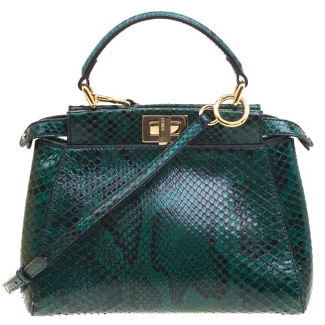 fendi mini peekaboo green python|Fendi peekaboo mini bag.